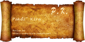 Pakó Kira névjegykártya
